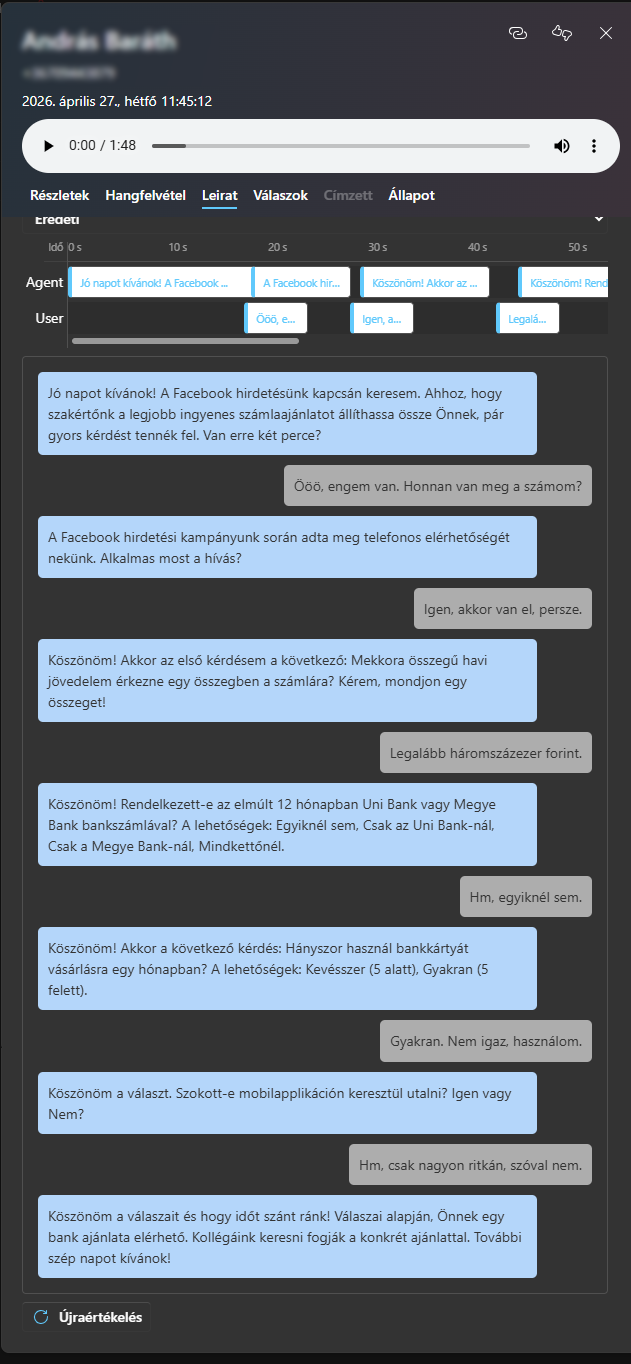 A példahívás átirata